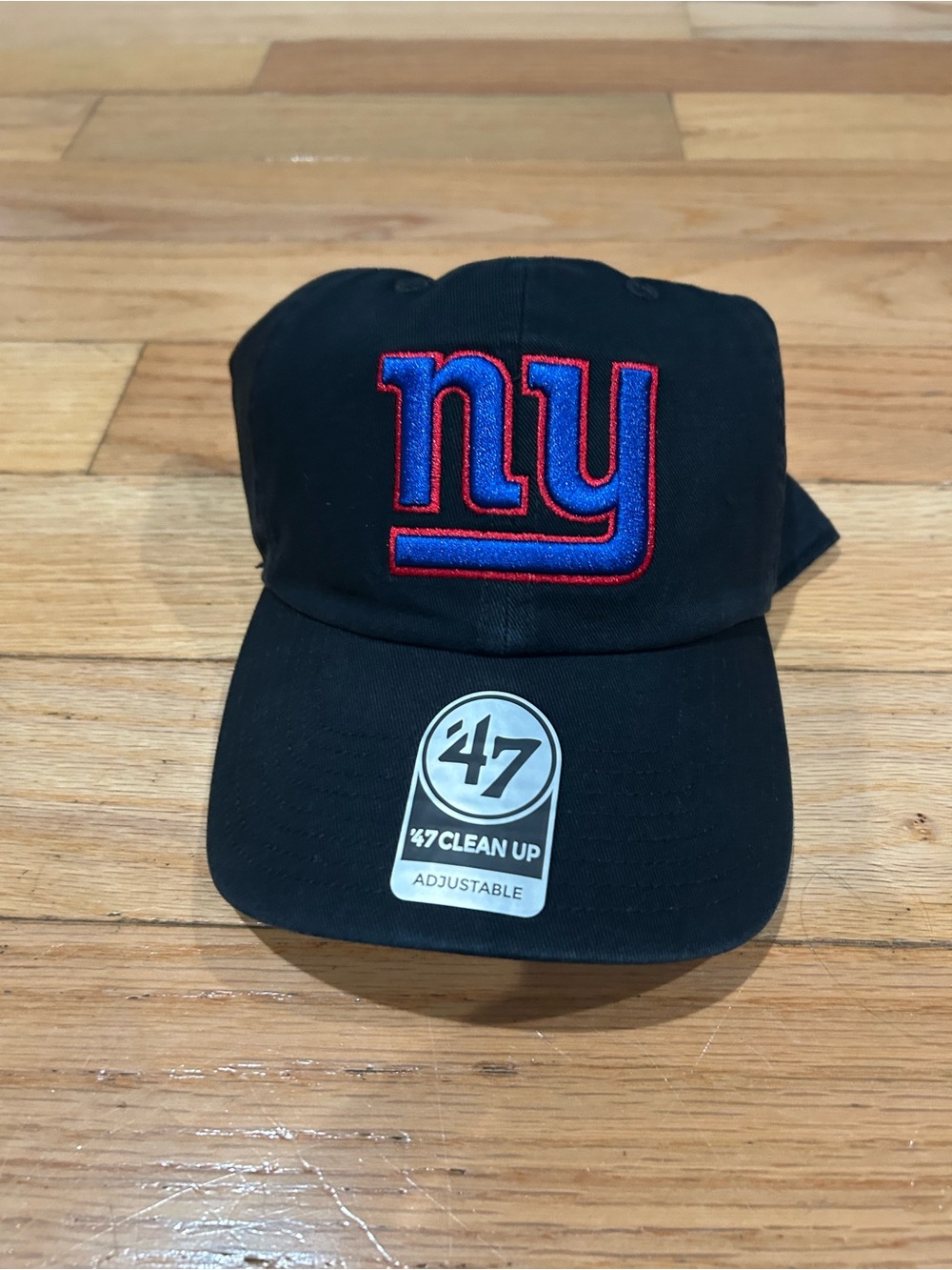 47 Black New York Giants Cap with Blue and Red Embroidery